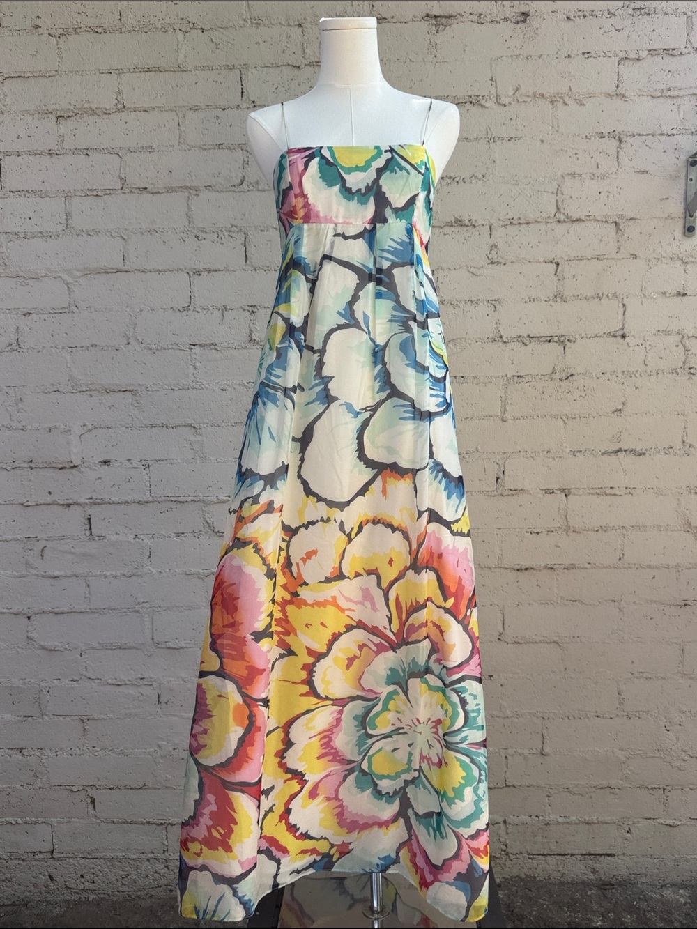 ✨ RARE✨ Zara 100% Silk Floral Maxi Dress Multicolor Size S - Picture 4 of 17